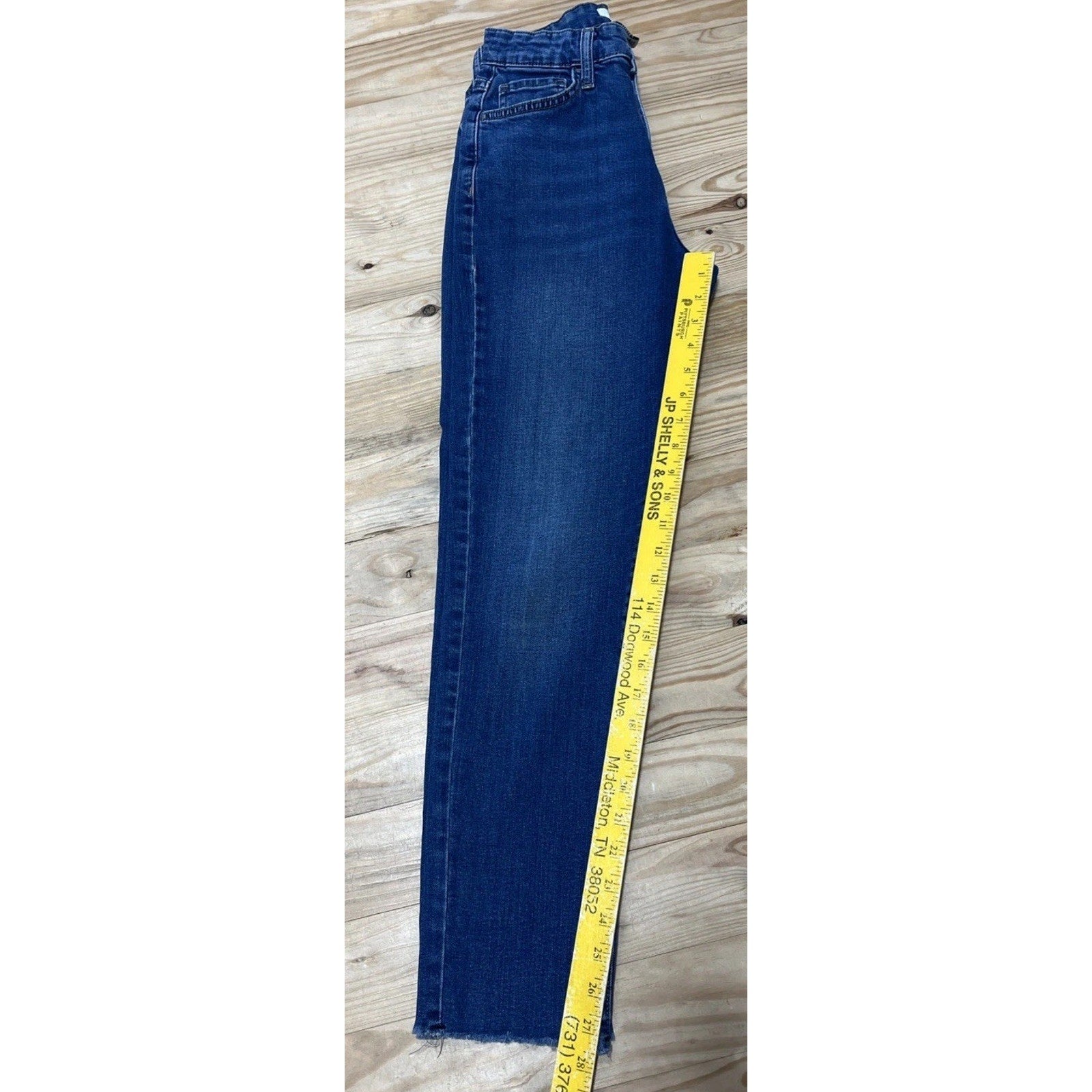 FOREVER 21 Skinny Ankle Jeans Women's Plus Size 25 Blue Raw Hem Mid Rise