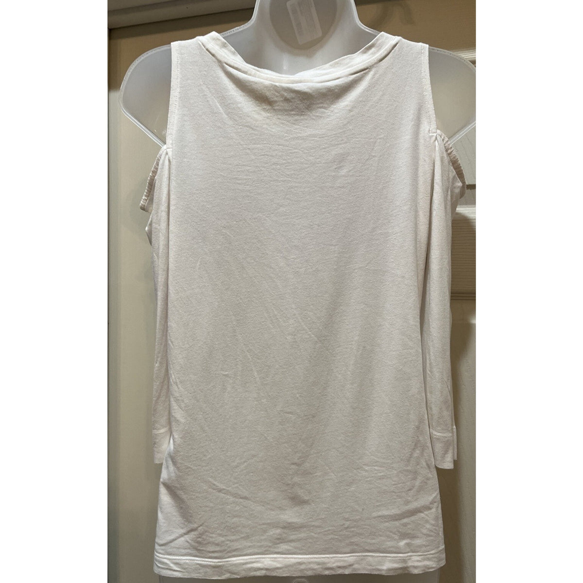 Caribbean Joe Women's Size Small Long Sleeve Scoop Neck Cold Shoulder Shirt
