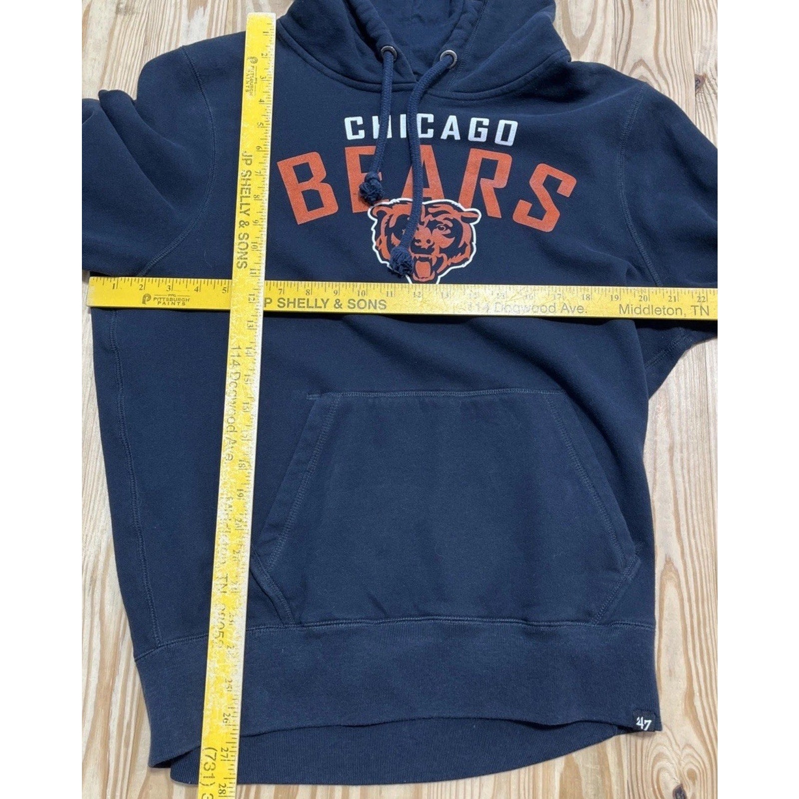 NFL Chicago Bears '47 Brand French Terry Striker Applique Hooded Sweatshirt M