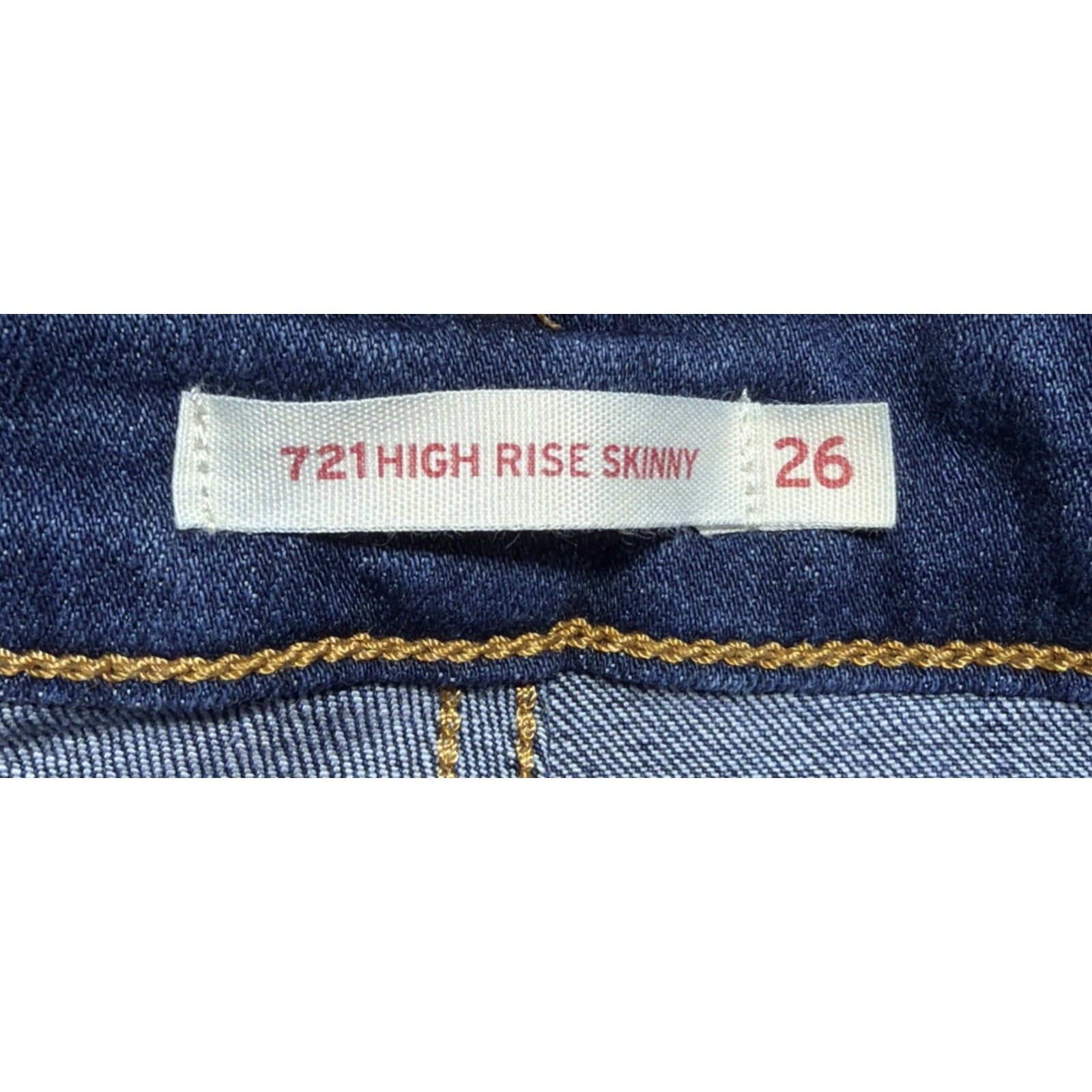 Levis 721 High Rise Skinny Denim Blue Jeans 26x30