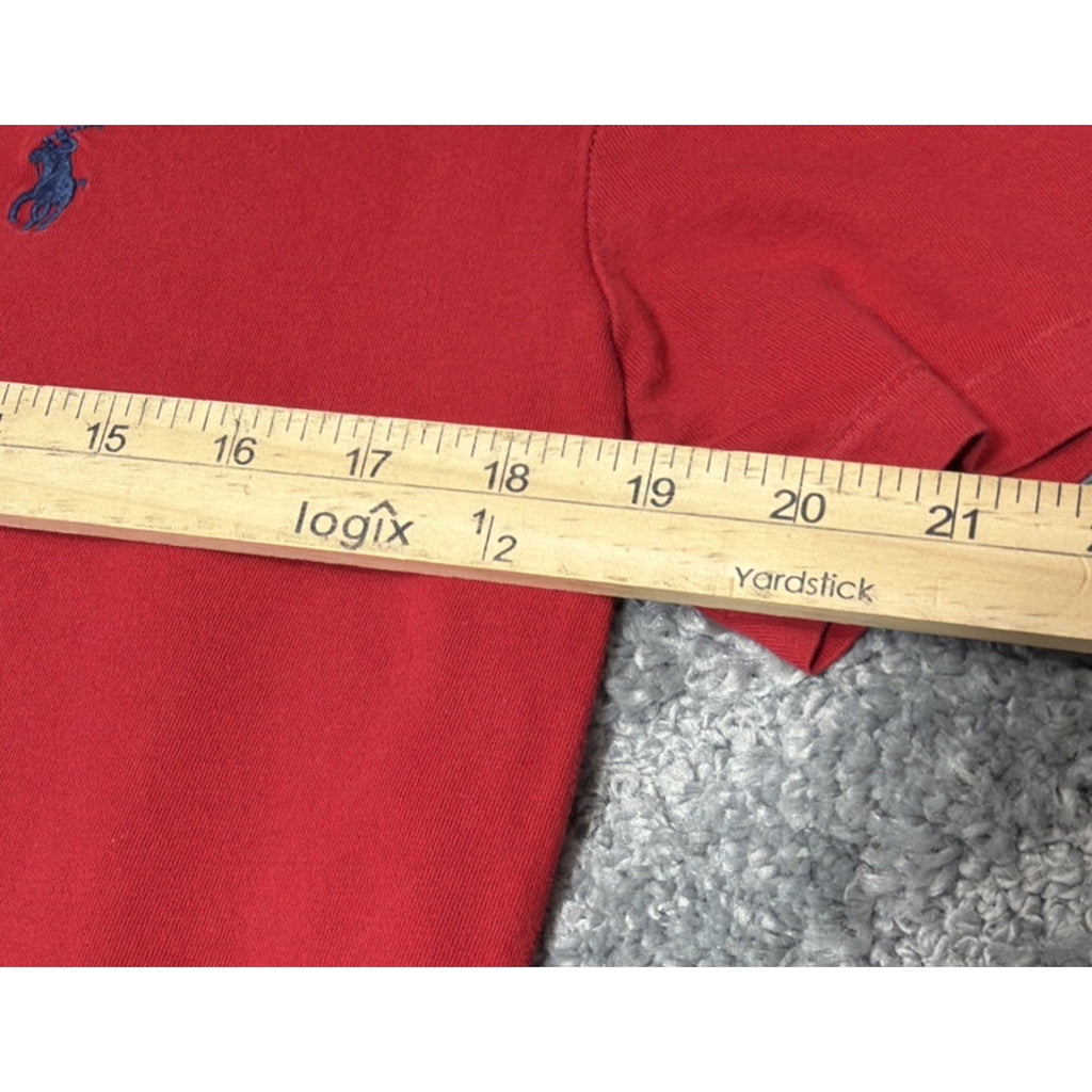 Polo Ralph Lauren Shirt Mens Small Red Navy Pony Logo Tagless Short Sleeve