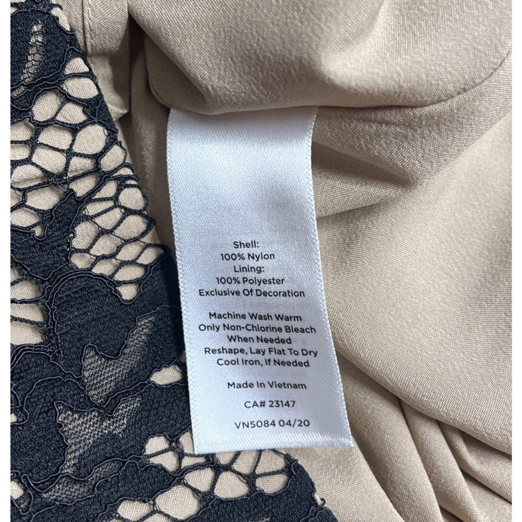 Talbots Autumn Lined Lace Dress Women Sz 10 Black/ Beige Fit And Flare Cocktail