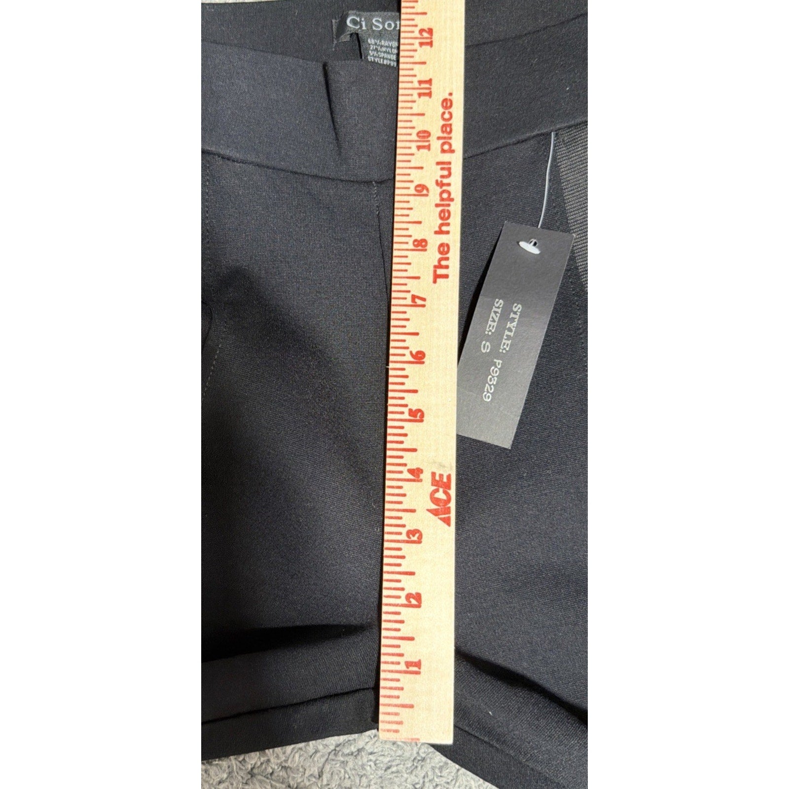 Womens S High Rise Ponte Black Full Length Leggings Pants stretch Ci Sono NWT