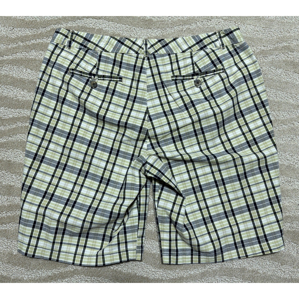Dockers Favorite Fit Shorts Women's 14 Plaid 36x10 Stretch