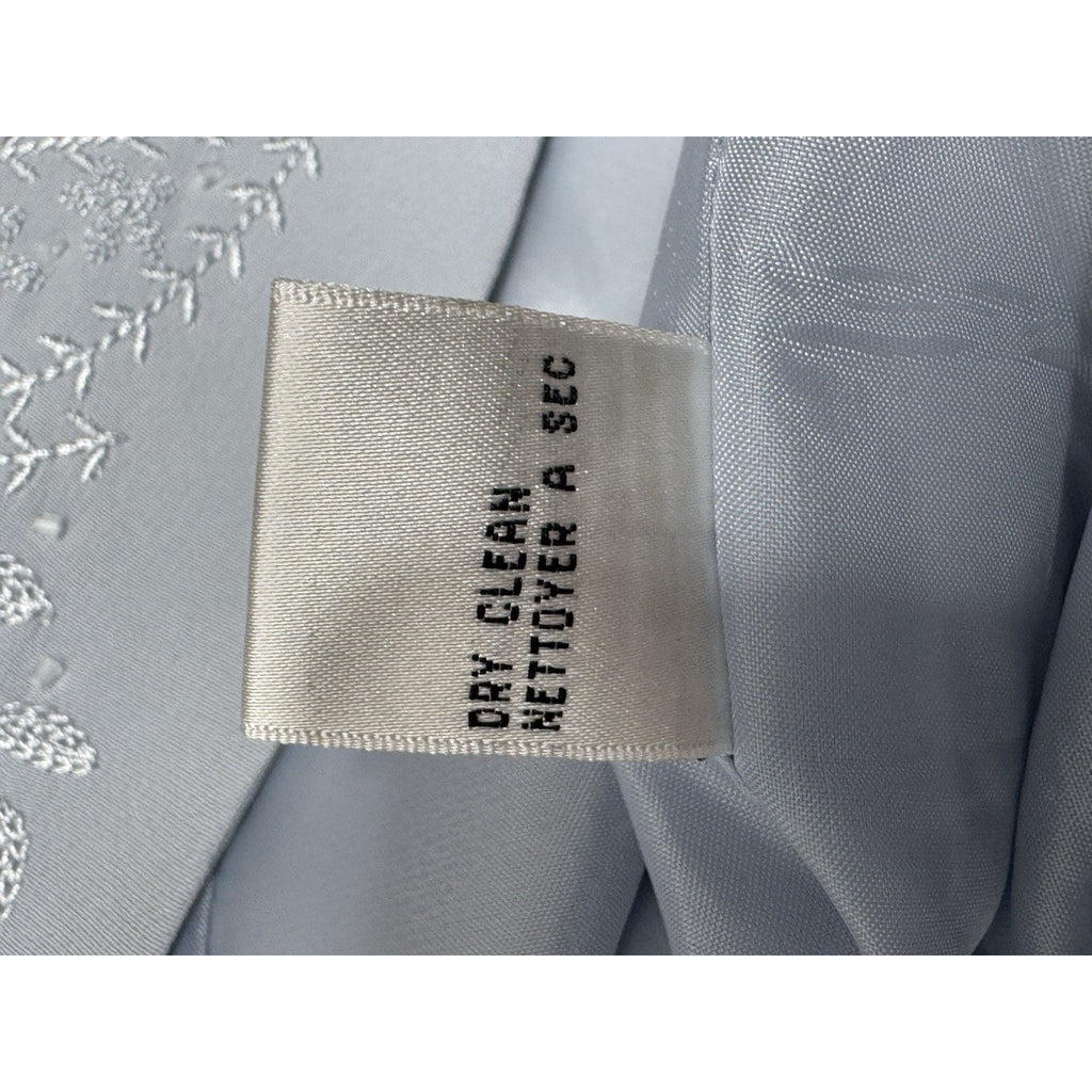 Talbots Pure Silk Blue Blazer Jacket Business Elegant Embroidered Women’s Size12