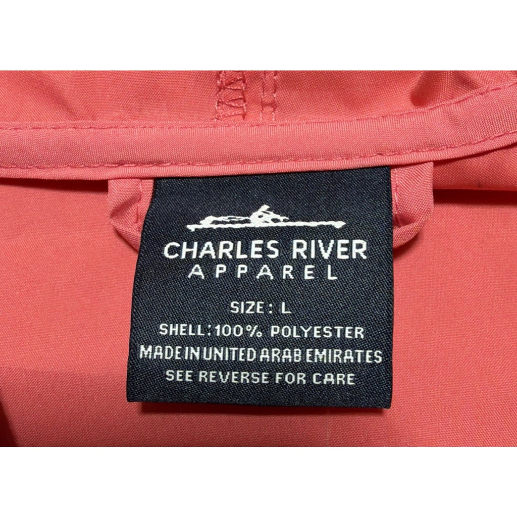 NWT Charles River Apparel Pack-N-Go Coral Rain Jacket L Winthrop Golf Club