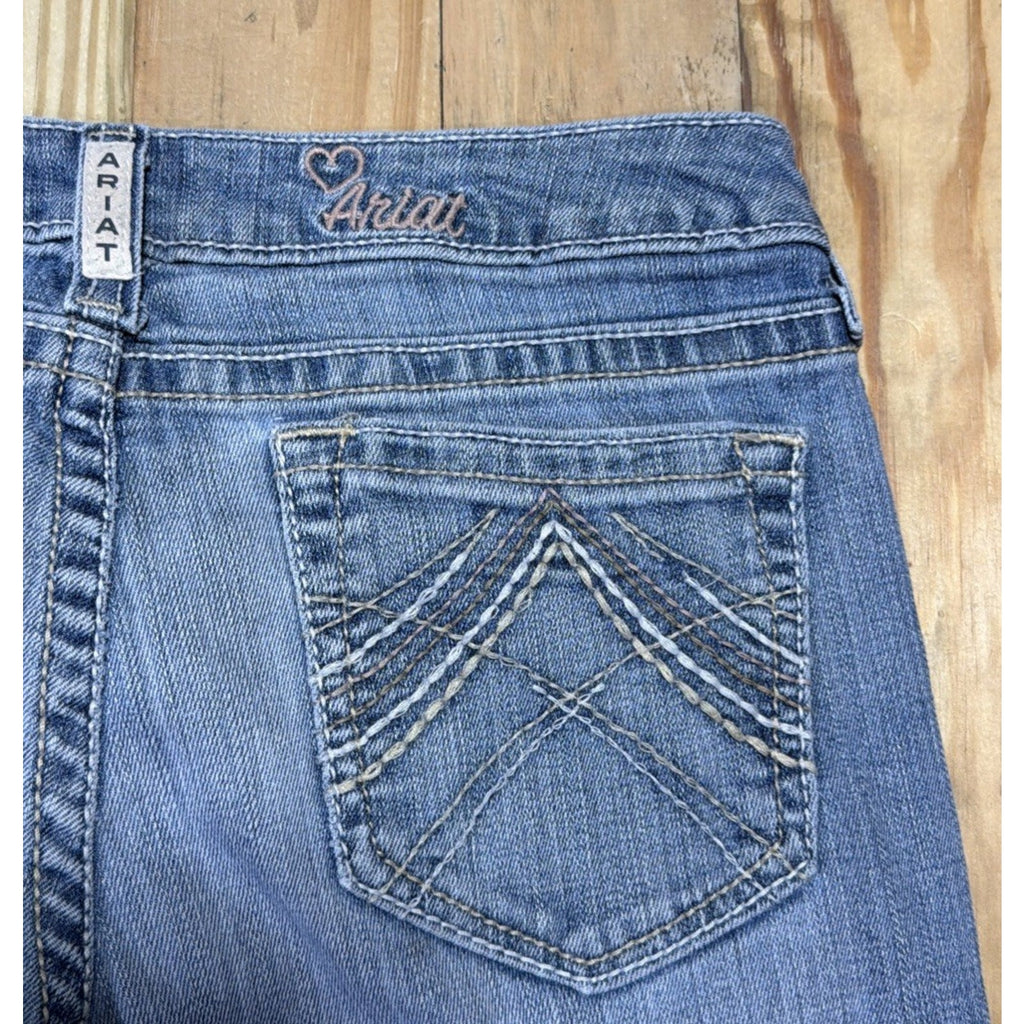 ARIAT Jeans 16 R.E.A.L. Mid Rise Stretch Whipstitch Boot Rainstorm Women’s 27x31