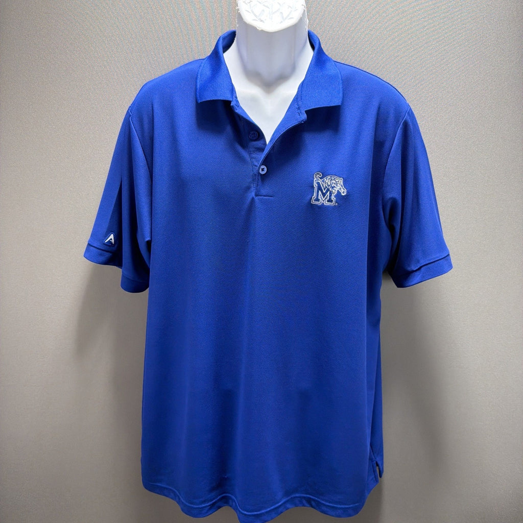 Memphis State Tigers Antigua Royal Logo Polo Golf Sz XL