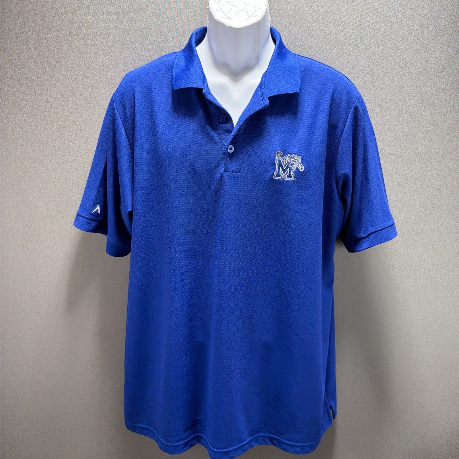 Memphis State Tigers Antigua Royal Logo Polo Golf Sz XL