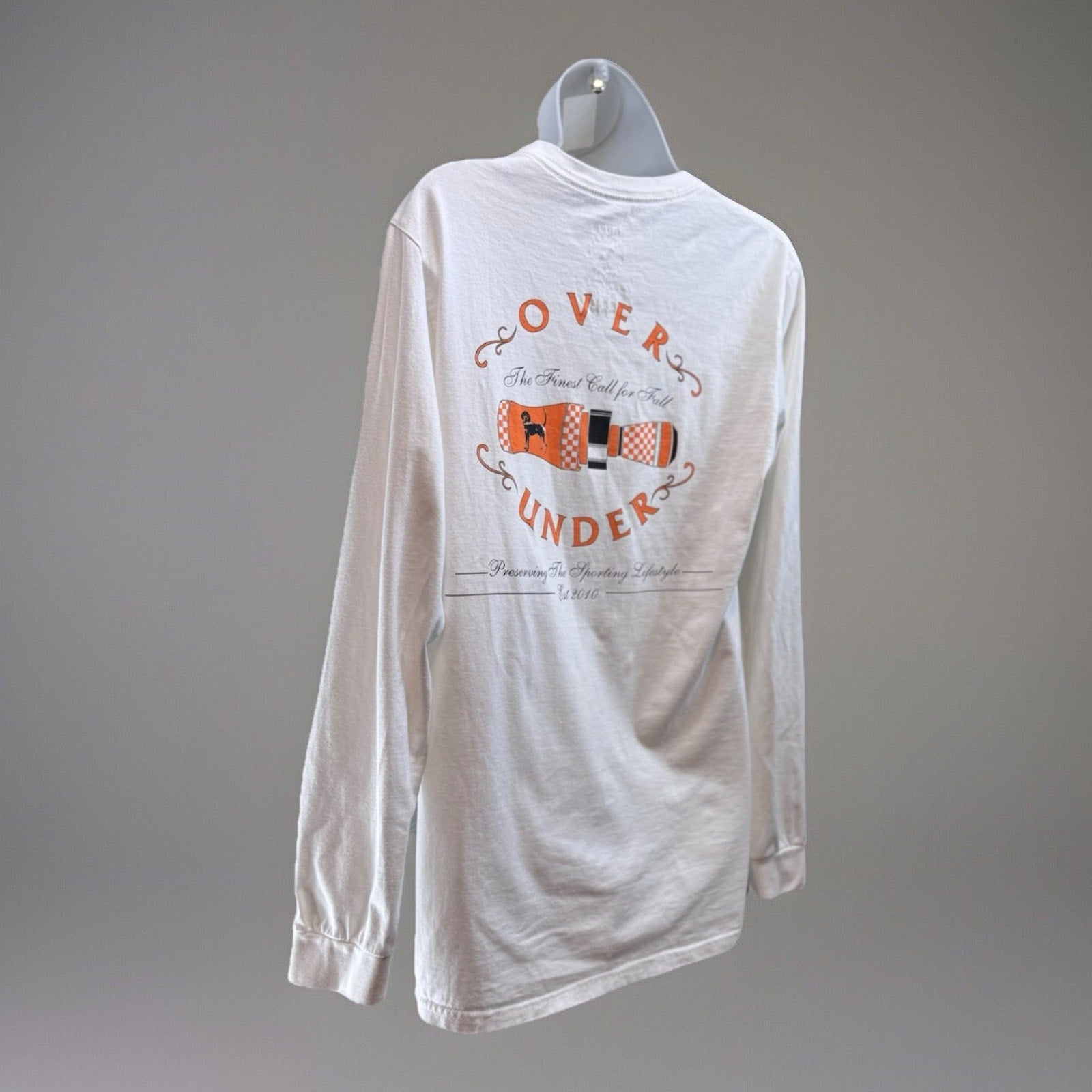 OVER UNDER duck hunting long sleeve White T-SHIRT Men’s Size Small