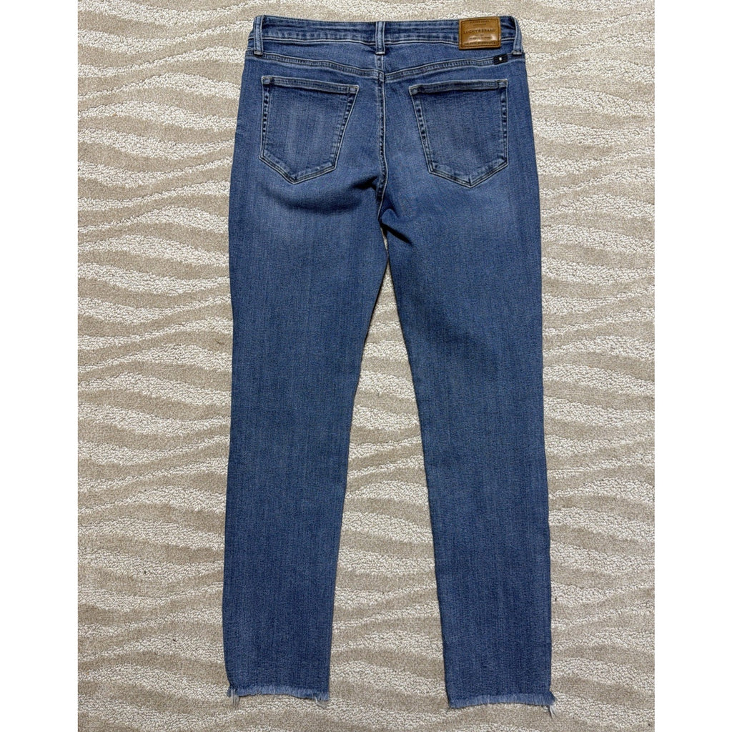 Lucky Brand Jeans Womens Lolita Skinny 8/29 Frayed Ankle Mid Rise Medium Wash