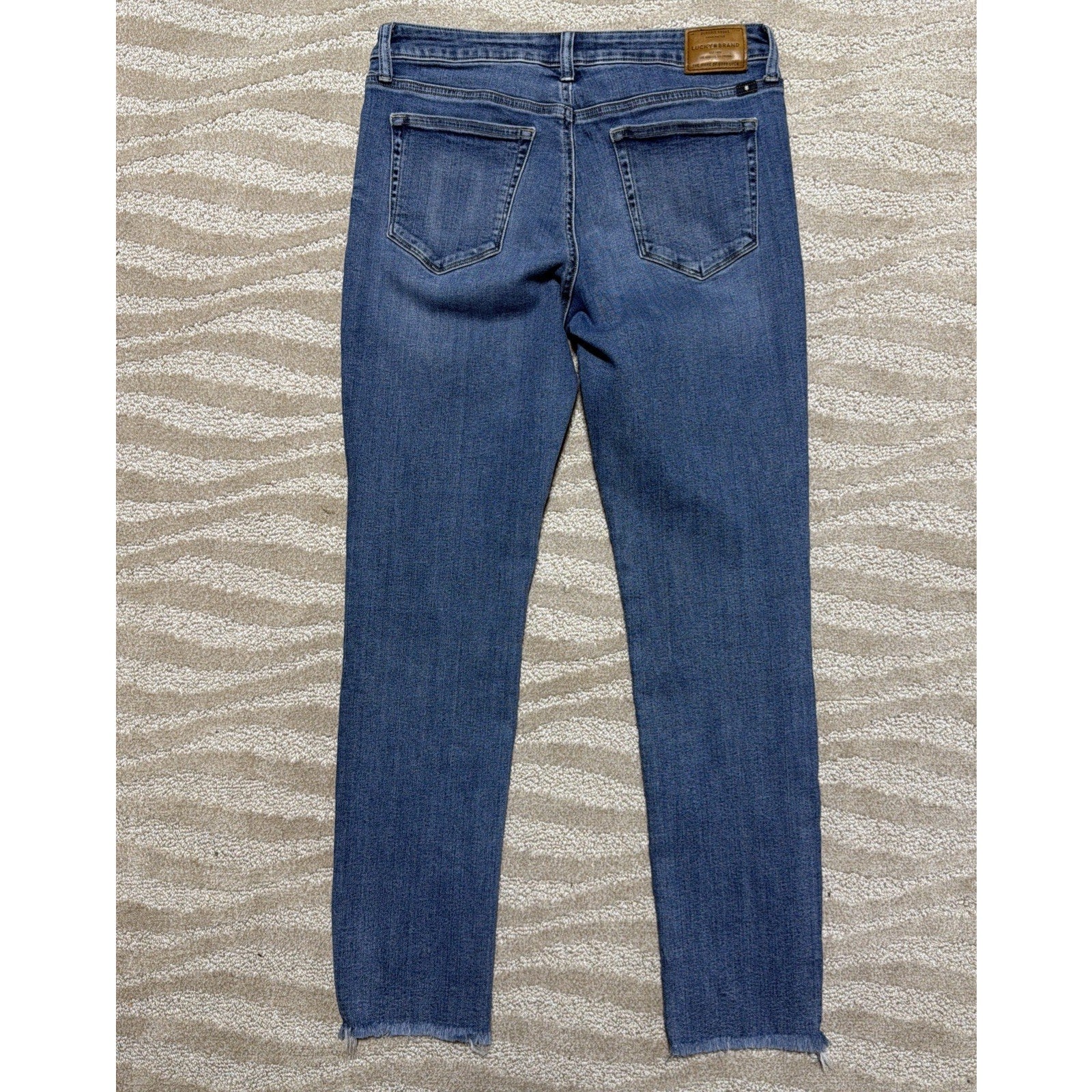 Lucky Brand Jeans Womens Lolita Skinny 8/29 Frayed Ankle Mid Rise Medium Wash