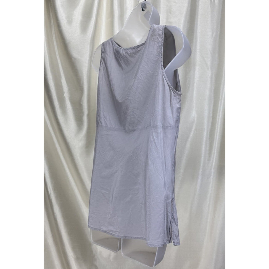 New York & Company Silk Cotton Sleeveless Sequin Top Gray Woman Size 6 Zip Side