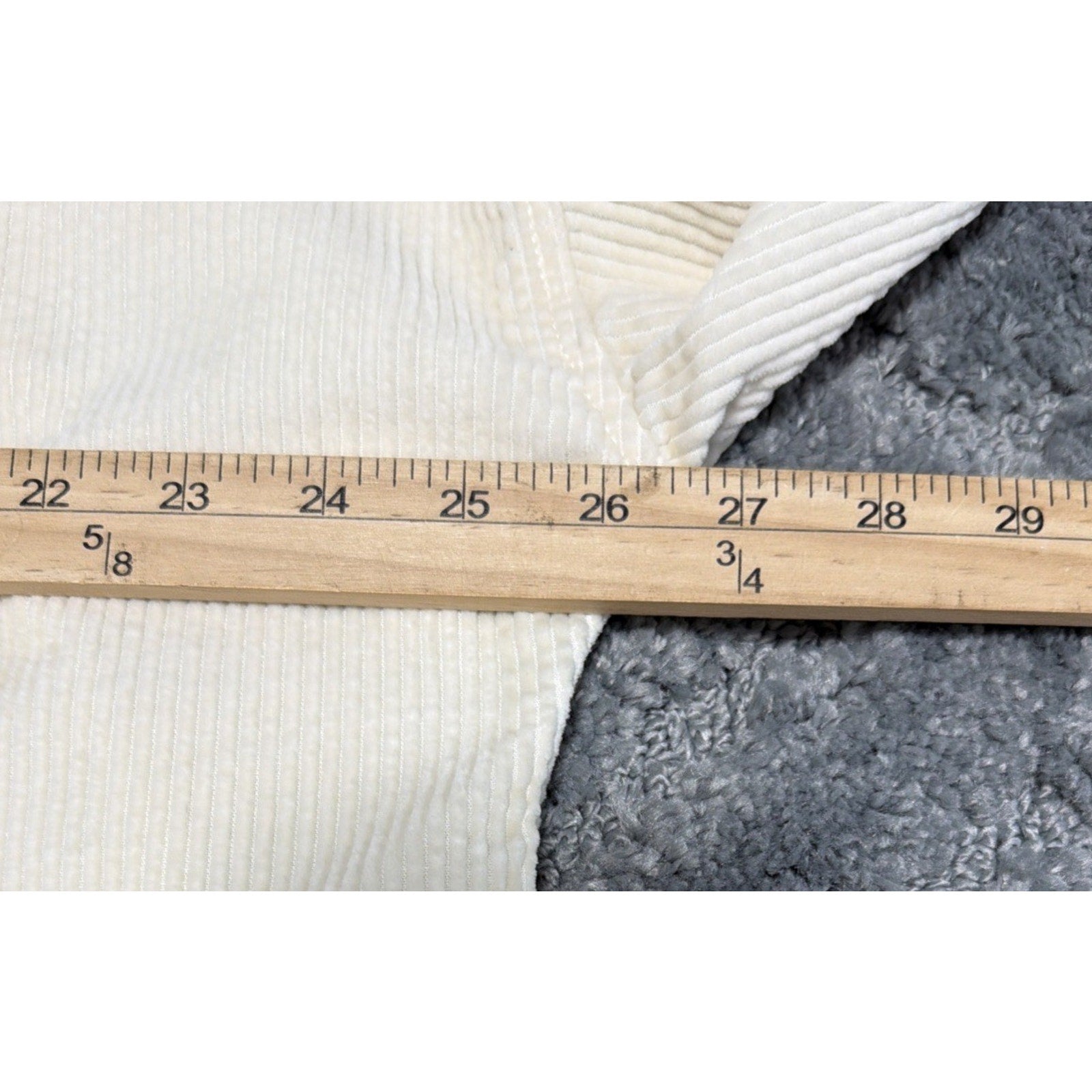 American Eagle Cropped Corduroy Jacket Womens Large Ivory Button Front Oversized