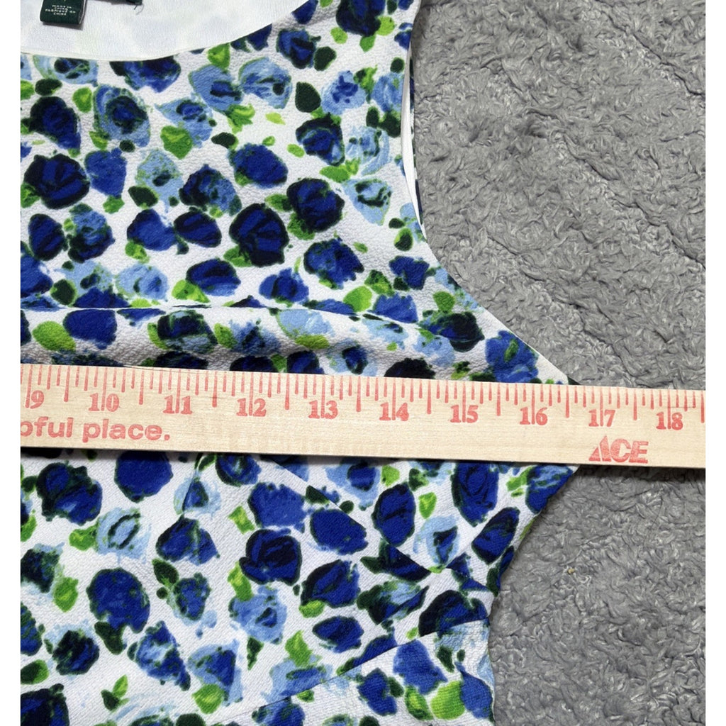 LAUREN RALPH LAUREN Women's 4 Printed Ruffled Crepe A-Line Dress Lined Excellent
