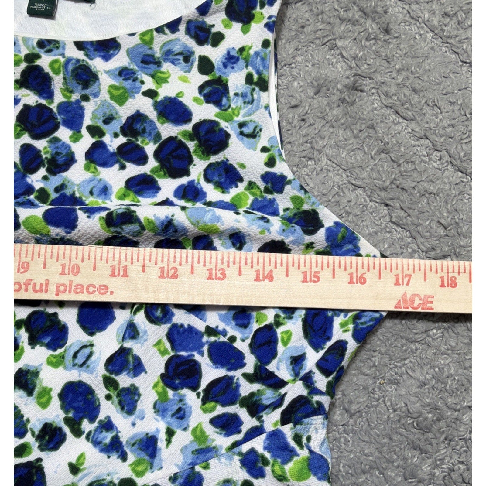 LAUREN RALPH LAUREN Women's 4 Printed Ruffled Crepe A-Line Dress Lined Excellent