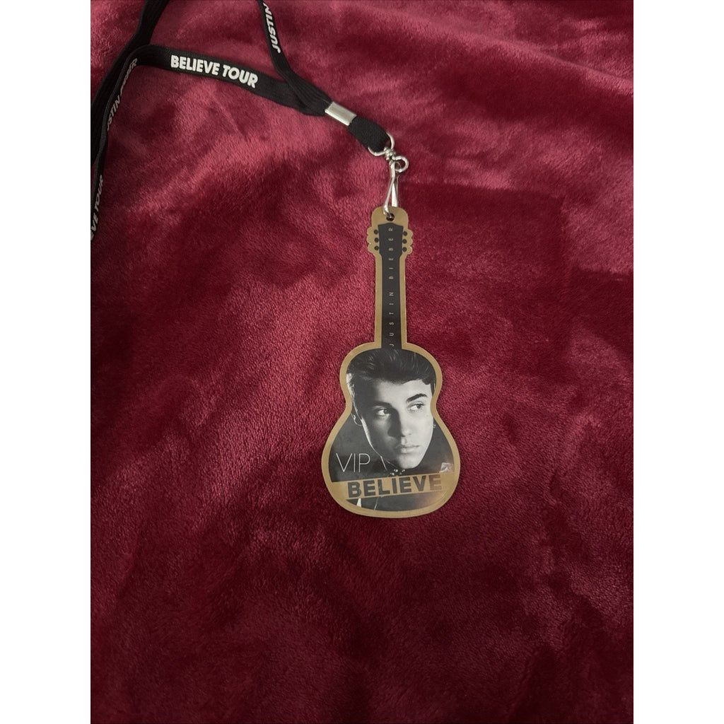 Justin Bieber Believe Tour Lanyard with Guitar Shaped VIP Pass