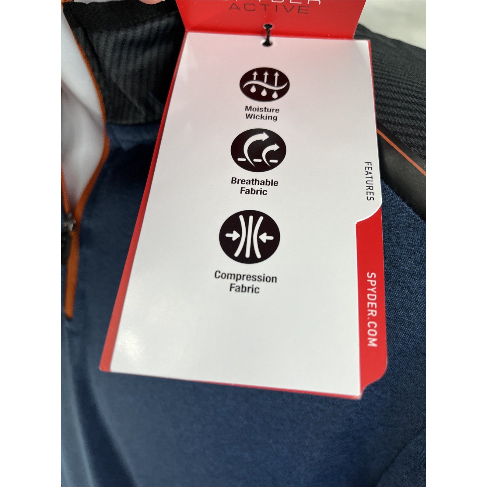 Spyder Active ProWeb Compression 1/4 Zip Pullover Shirt Men's S Blue Black NEW