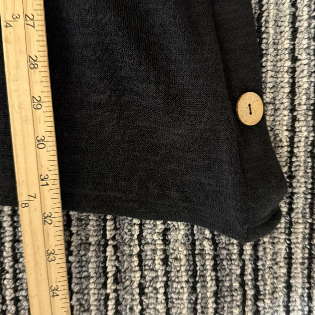 Reborn J Long Sleeve Soft Dark Gray Knit Sweater Tunic Top Shirt Women's M Fall