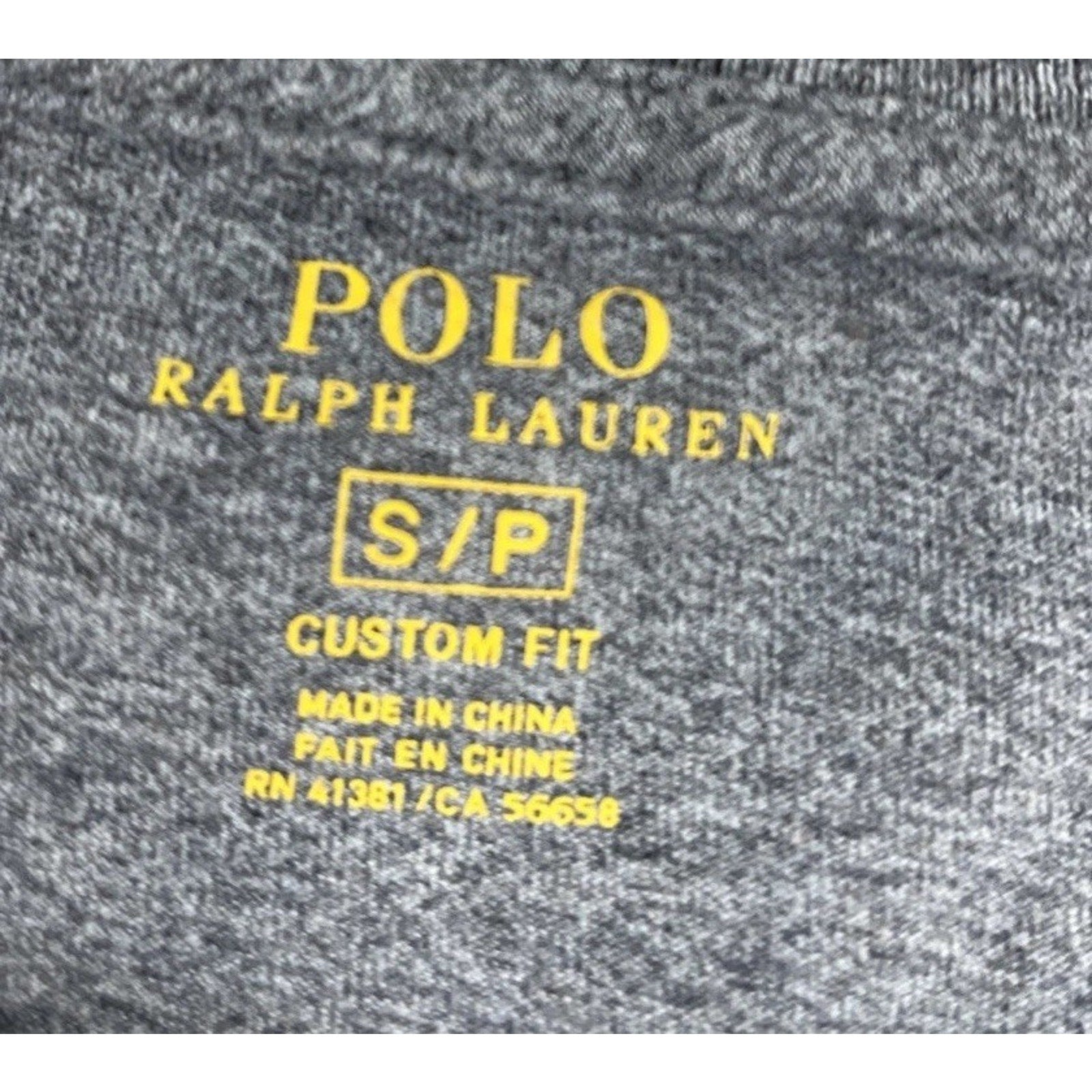 Polo Ralph Lauren Custom Fit T Shirt Adult Long Sleeve Gray Heather Tee Small