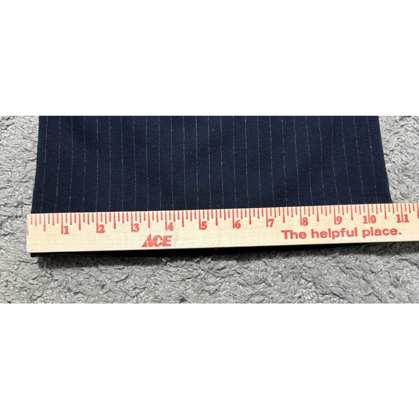 Kenneth Cole High Rise Zip Front Pin Stripe Wide Leg Women's 8 Pants Navy Blue