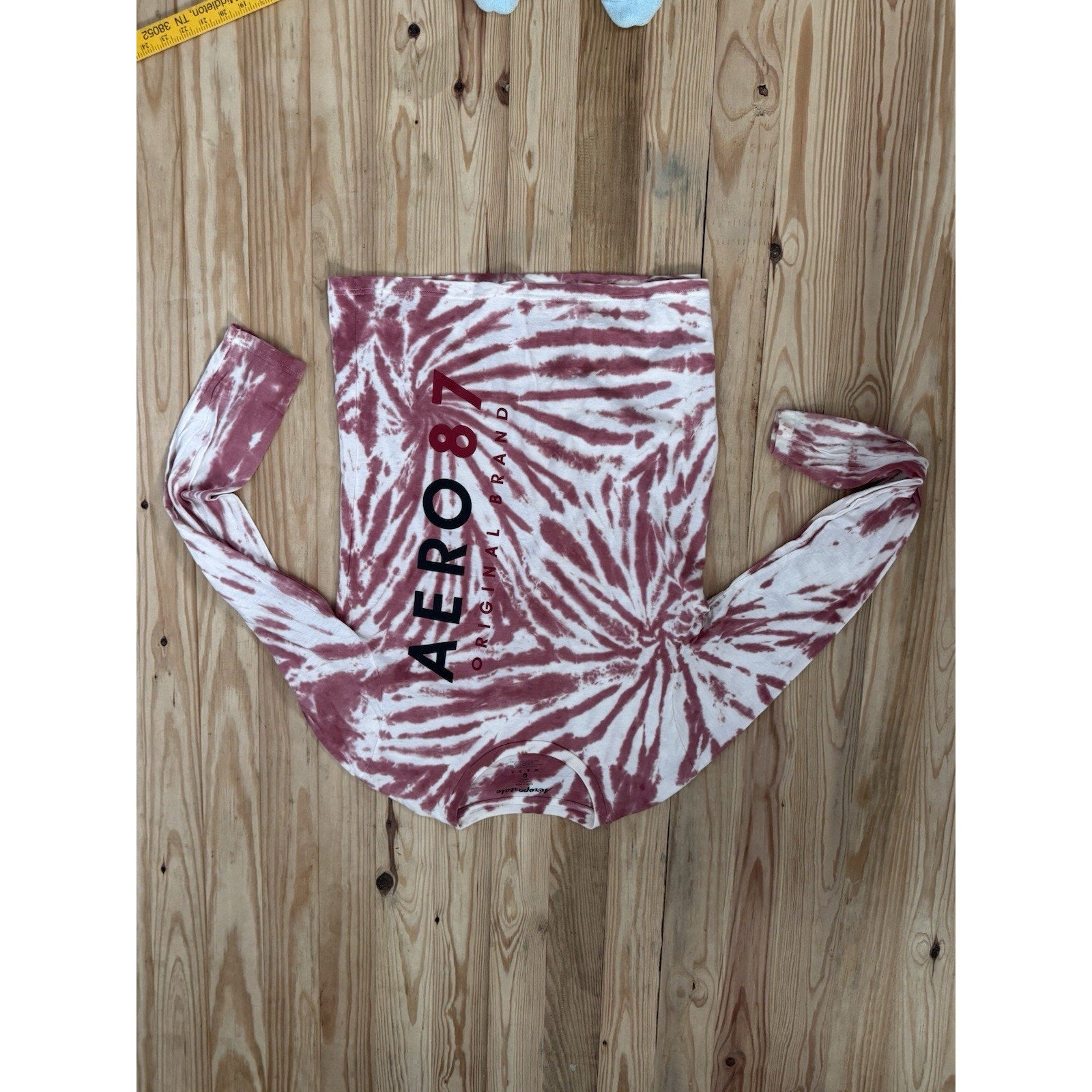 Aeropostale Tie dye long sleeve t-shirt Medium Muted Red