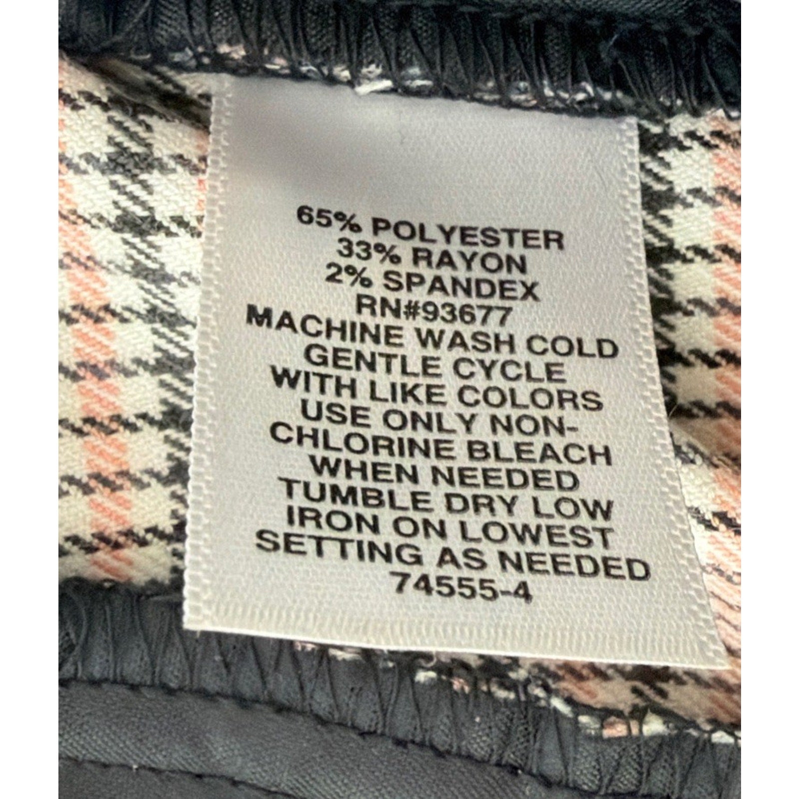 Liz Claiborne Emma Ankle Career Pants 16 Houndsooth Flat front Black Tan New