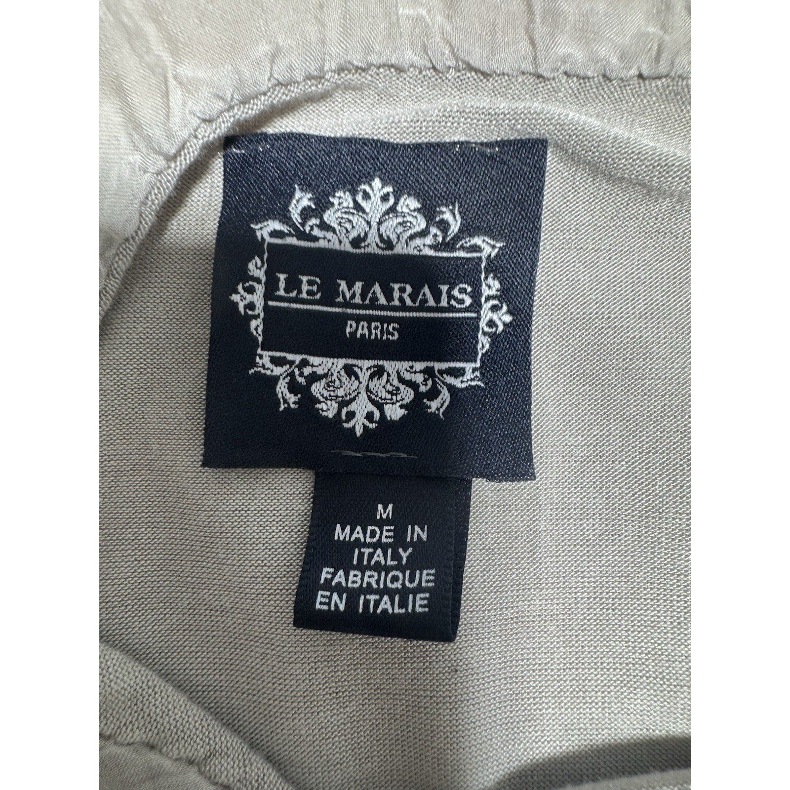 Le Marais Paris Pure Crinkle Silk Layered Blue Gray Ombre Blouse Women’s Size M