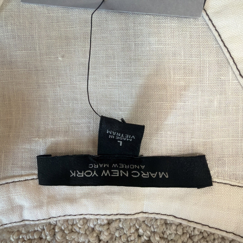NEW Marc New York 100% Linen The Natural Summer Essential V Neck Shirt Mens L