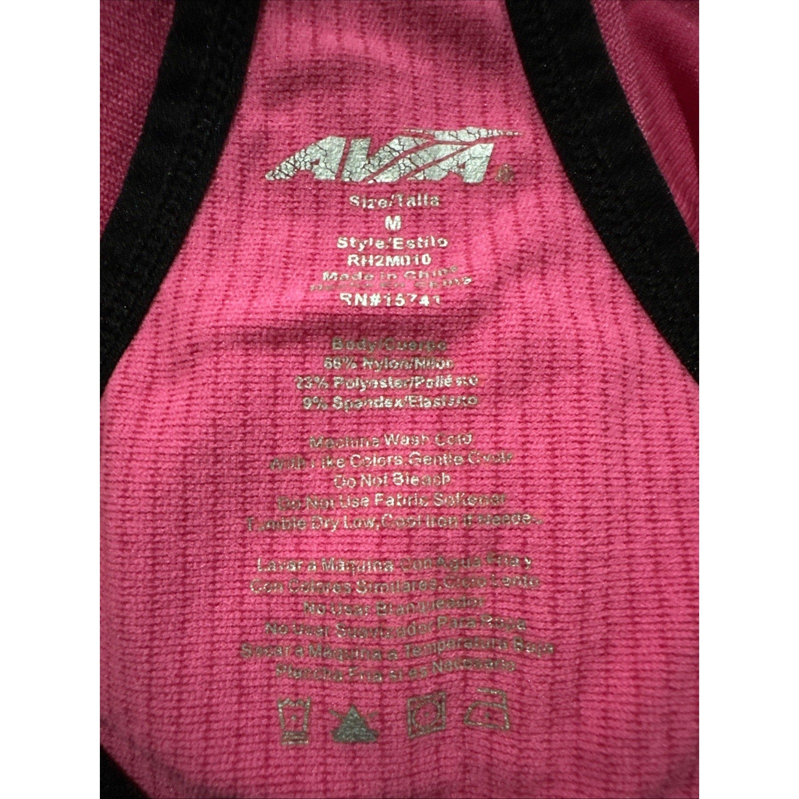 Avia Women's Black and Hot Pink Athletic Workout Gym Tank Top Size Medium