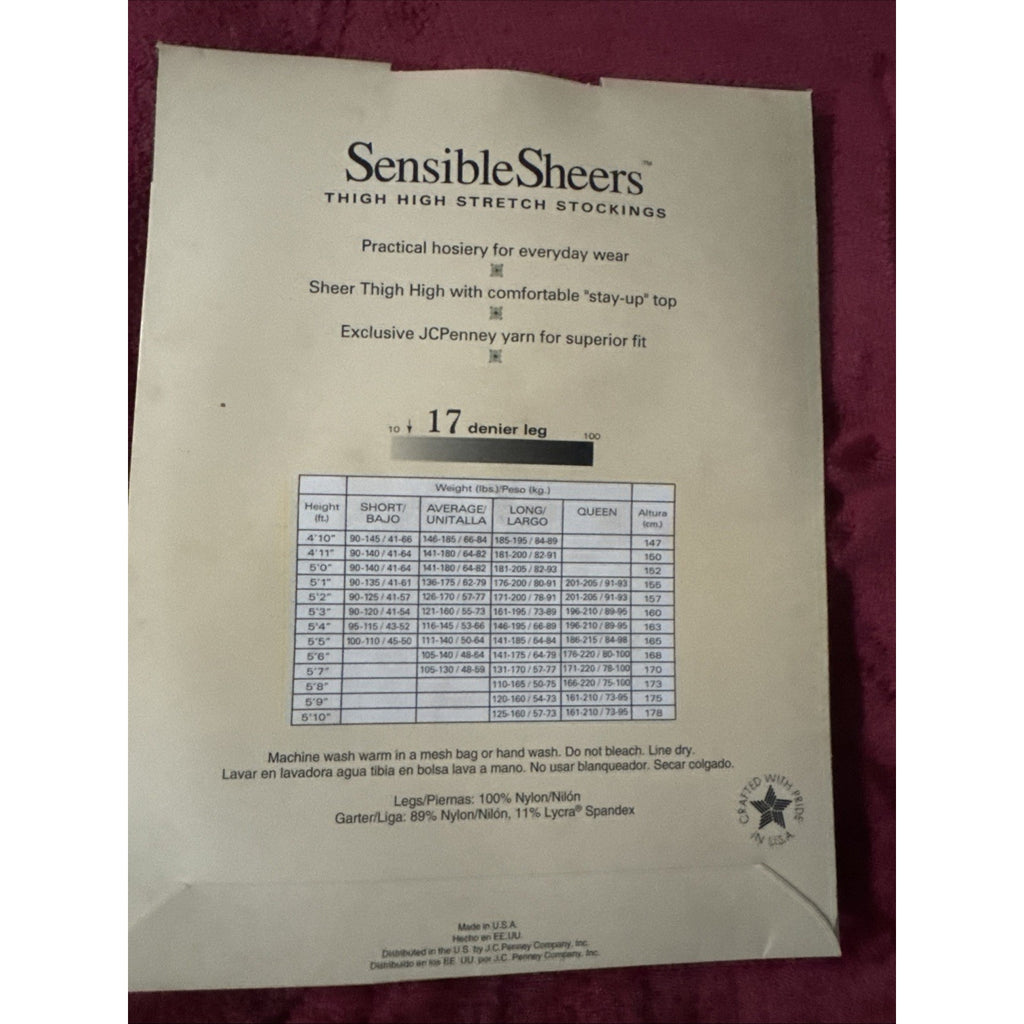 VTG Worthington Sensible Sheers Women Queen Smoke Grey Thigh High Stockings NIP