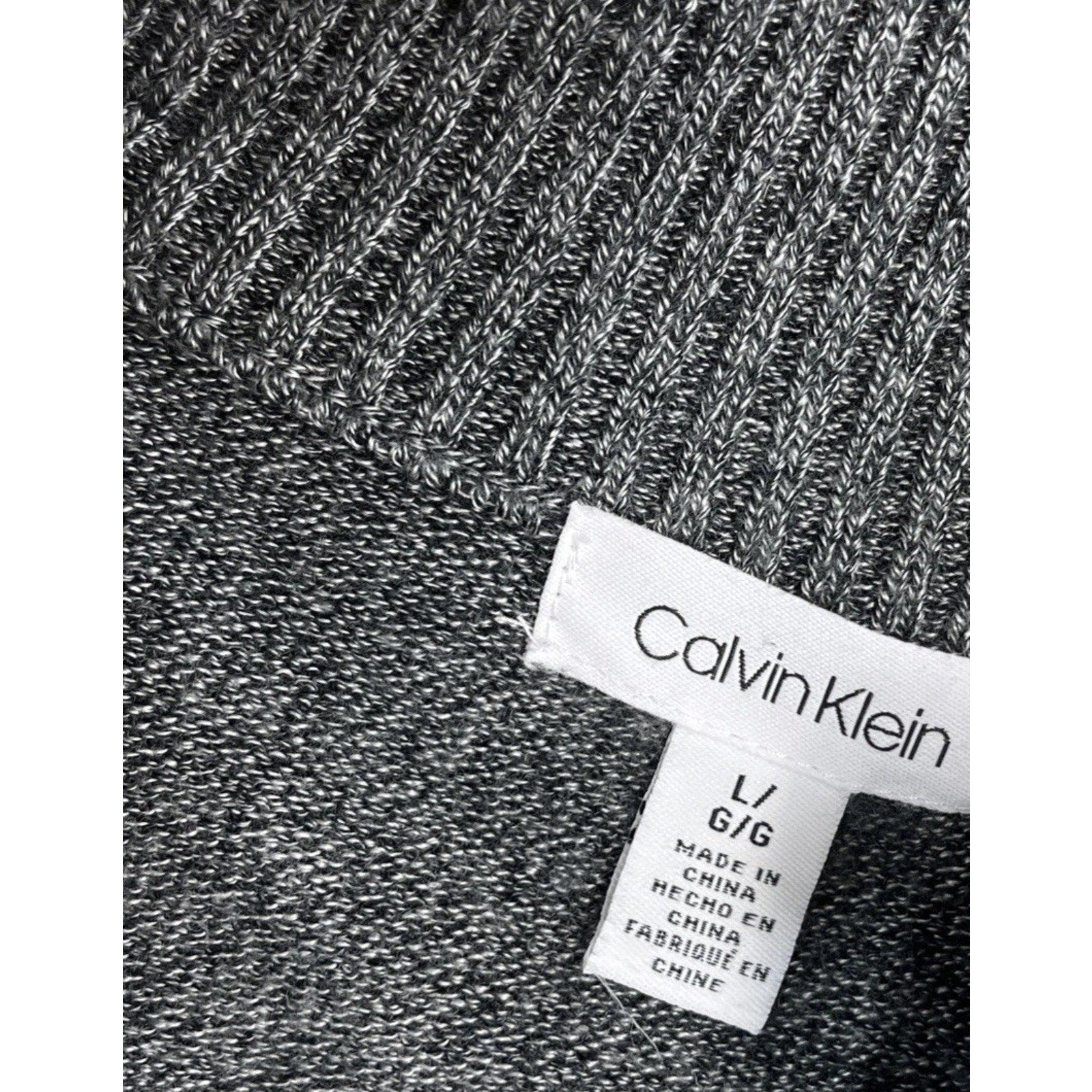 Calvin Klein Womans Gray Cardigan Sweater Sweatshirt Size Large Full Zip