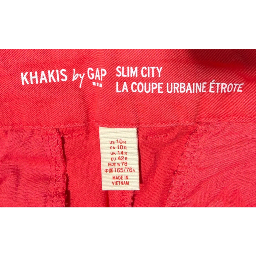 Gap Pants Womens 10 Melon Khaki Slim City Crop Chino Mid Rise Stretch Cotton