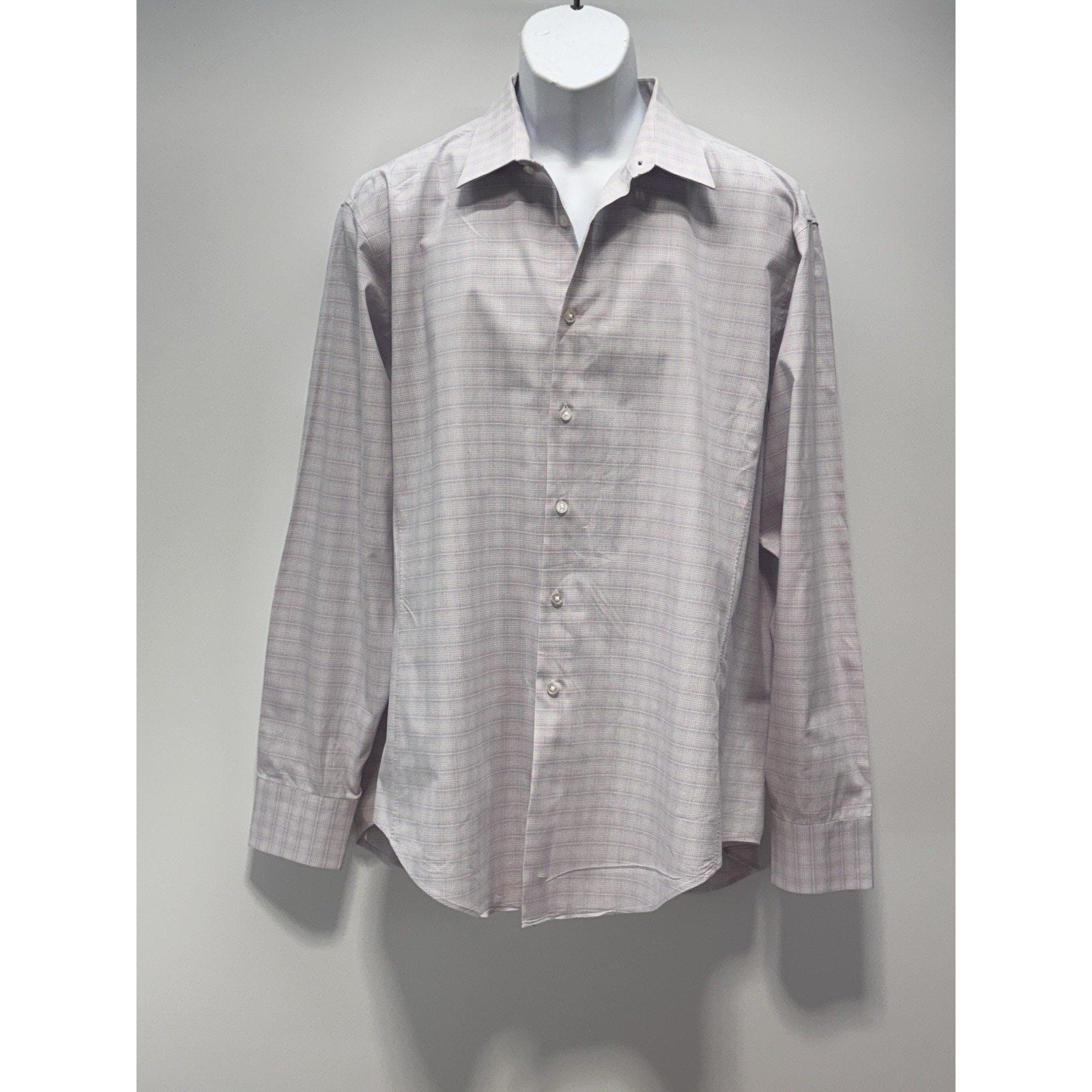 Calvin Klein Regular Fit Dress Shirt Men's 17 1/2, 34/35 Long Sleeve Purple