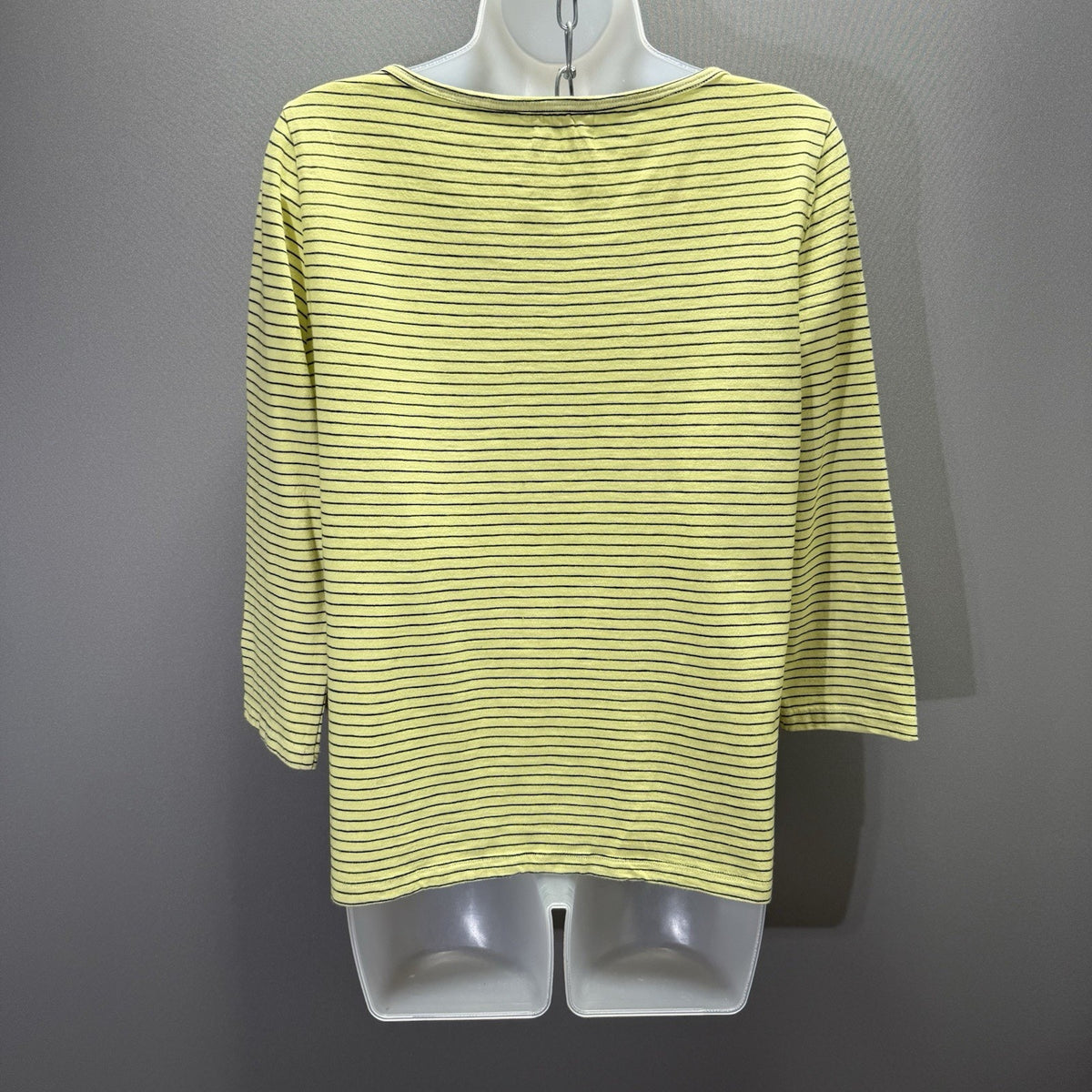 Anthropologie t.la Women S Yellow Black Stripe 3/4 Sleeve Scoop Neck Top