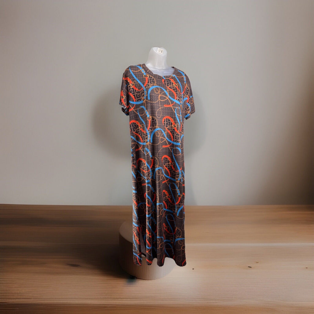 NWT Love 83 Love Yourself Dress Brown Plus 1X High Side Slit