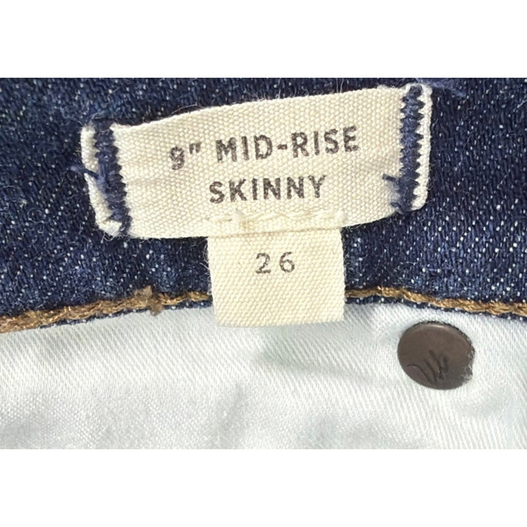 Madewell 9" Mid-Rise Skinny Denim Jeans Women Sz 26 Orland Wash