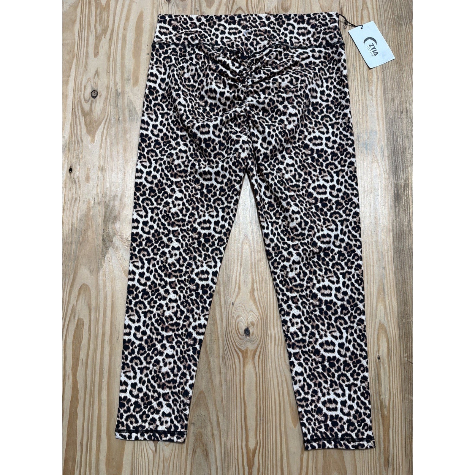 Zyia Active Womens 16-18 Leopard Print Scrunchy What 7/8 Leggings Stretch New