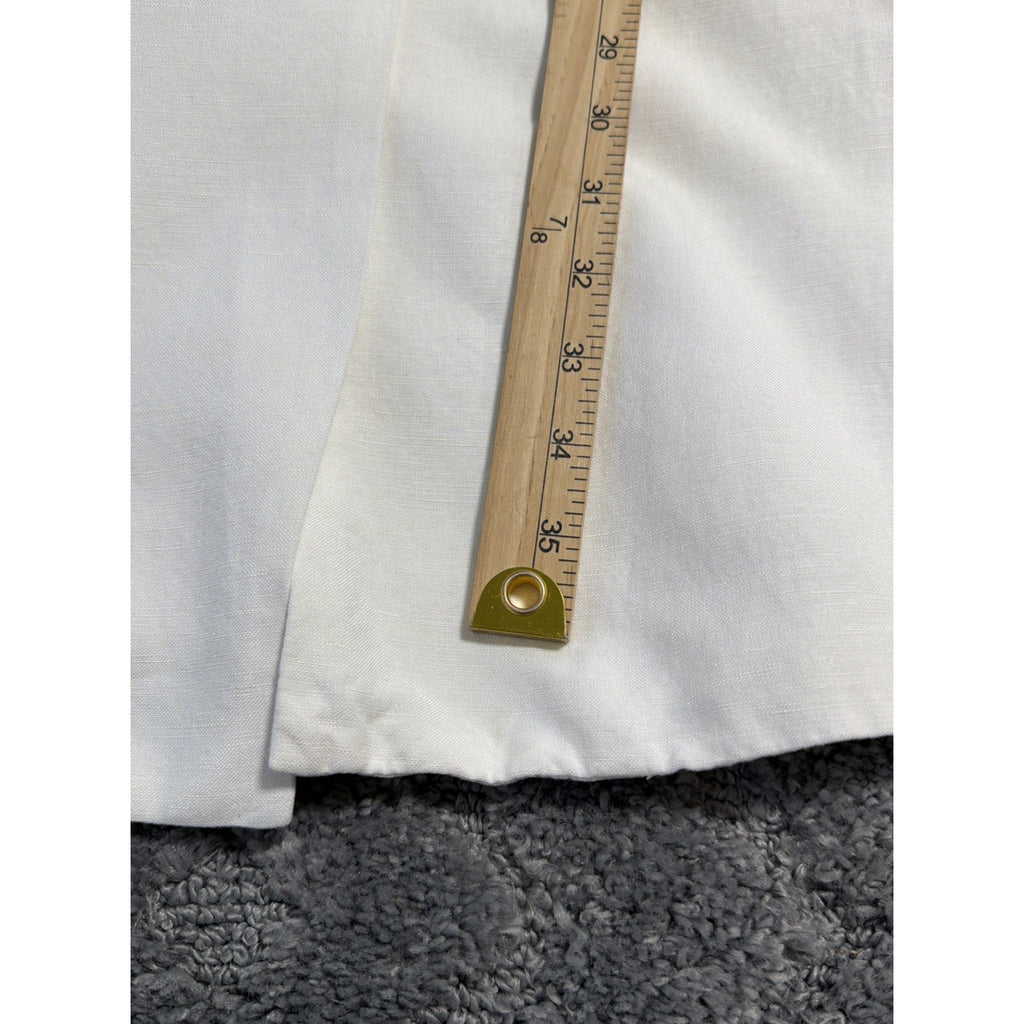 Women’s Annie Alexander Vintage Linen Blend White Lined Coat SZ 12
