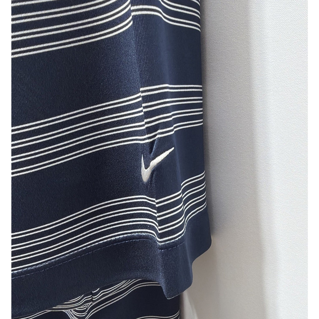 Nike Golf Tour Performance Dri Fit Mens XL Moisture Wick Navy Striped Polo Shirt