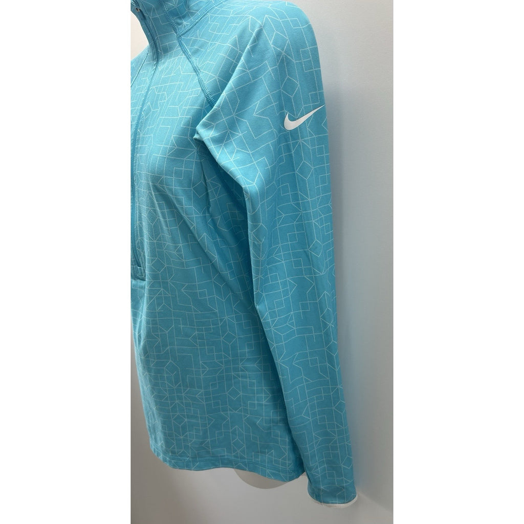 Nike Pro Dri-Fit 1/2 Zip Pullover Running Shirt Women’s Size Medium Geometric.