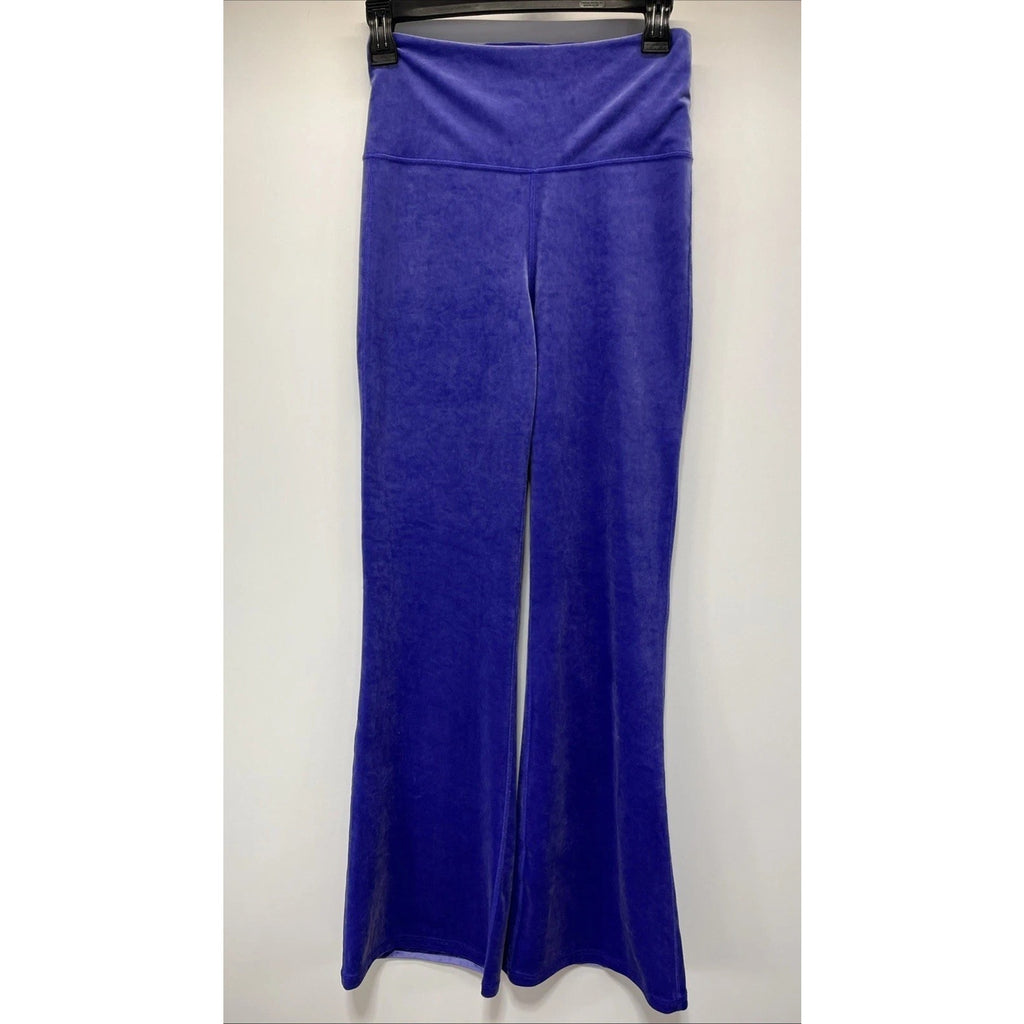 Athleta Elation Velvet Flare Pants High Waisted Purple Sz XS
