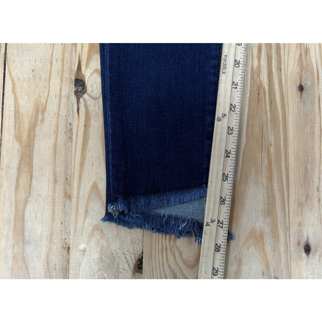 Joe's Jeans Ankle Skinny Dark Wash Raw Hem Stretch Denim Size 27 -29x27.5