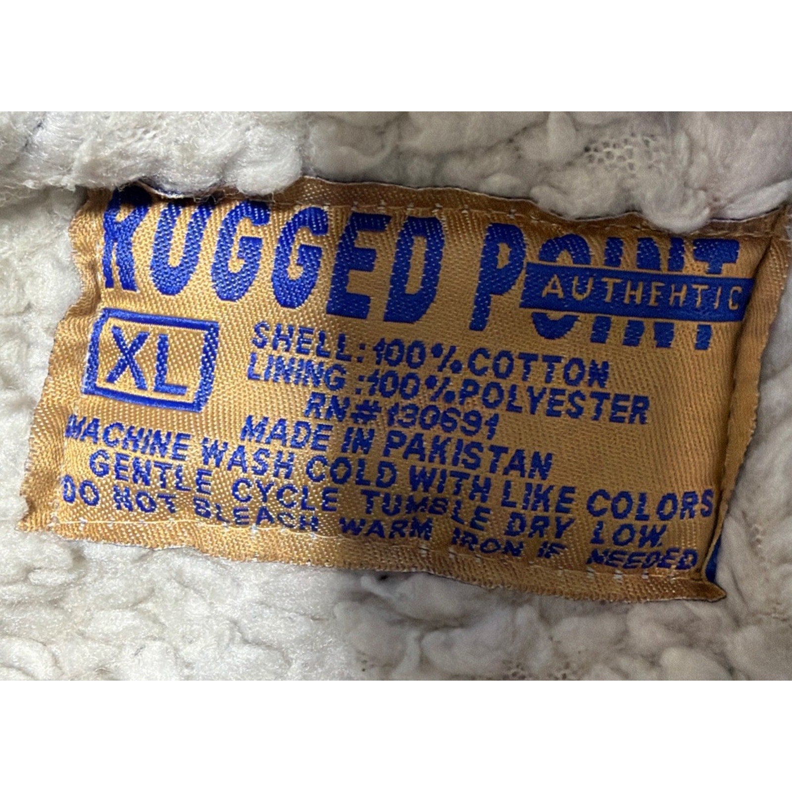 Rugged Point Flannel Shacket Mens XL Biege Plaid Sherpa Fleece Lined Button Up