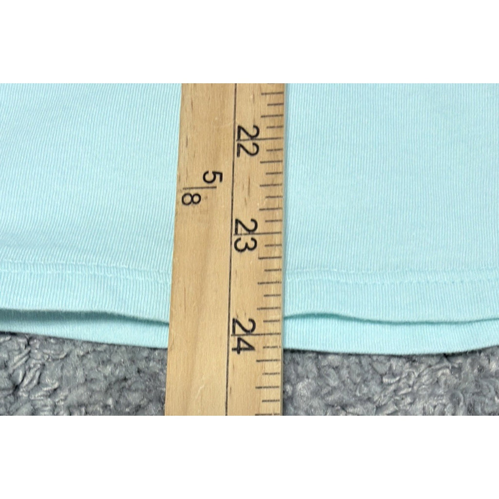 Talbots Medium Lt Seafoam / Aqua Sleeve Ruffle collar Tee Modal Cotton Blend