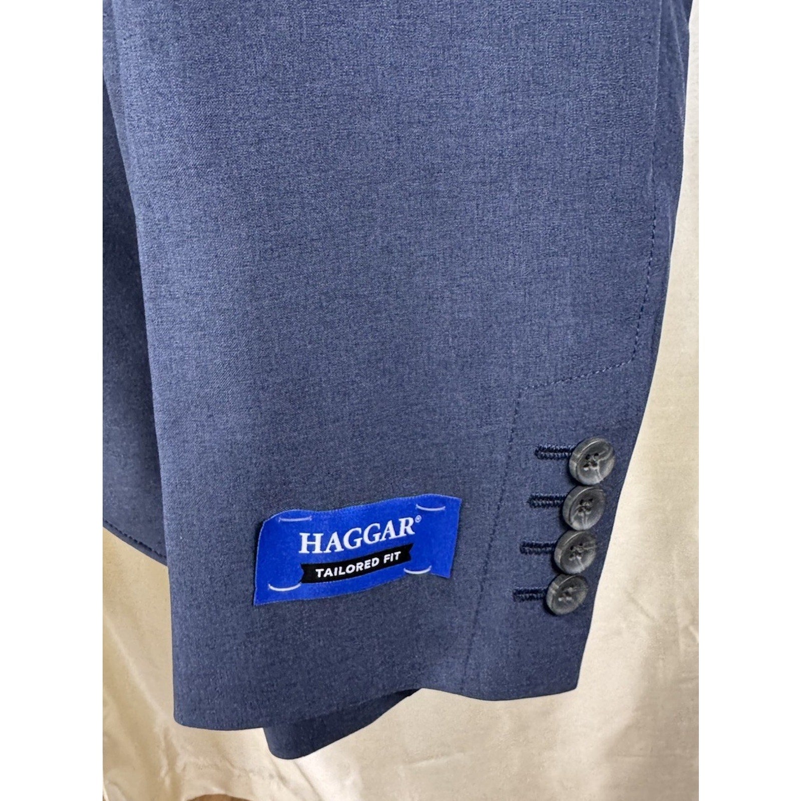 Haggar Men's Blazer Blue X-Large(48/50) Stretch Cotton Smart Wash Sports Coat