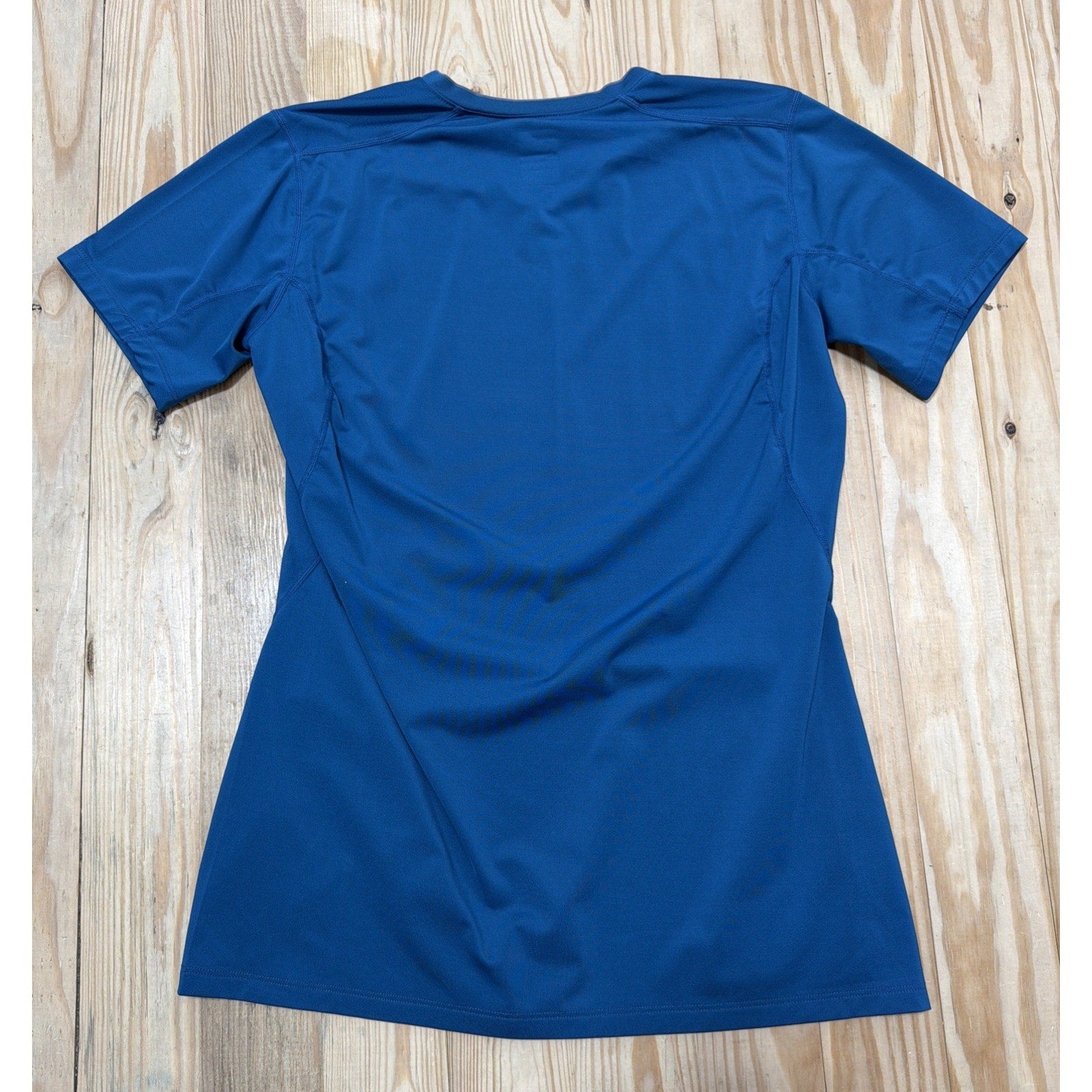 Nike Pro Shirt Womens Size L Fitted Blue Short Sleeve