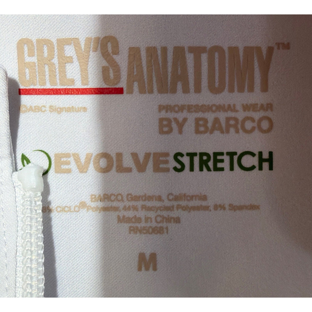 Grays Anatomy Barco Stretch Men’s M Full Zip Warm Up Scrub Jacket White NWT