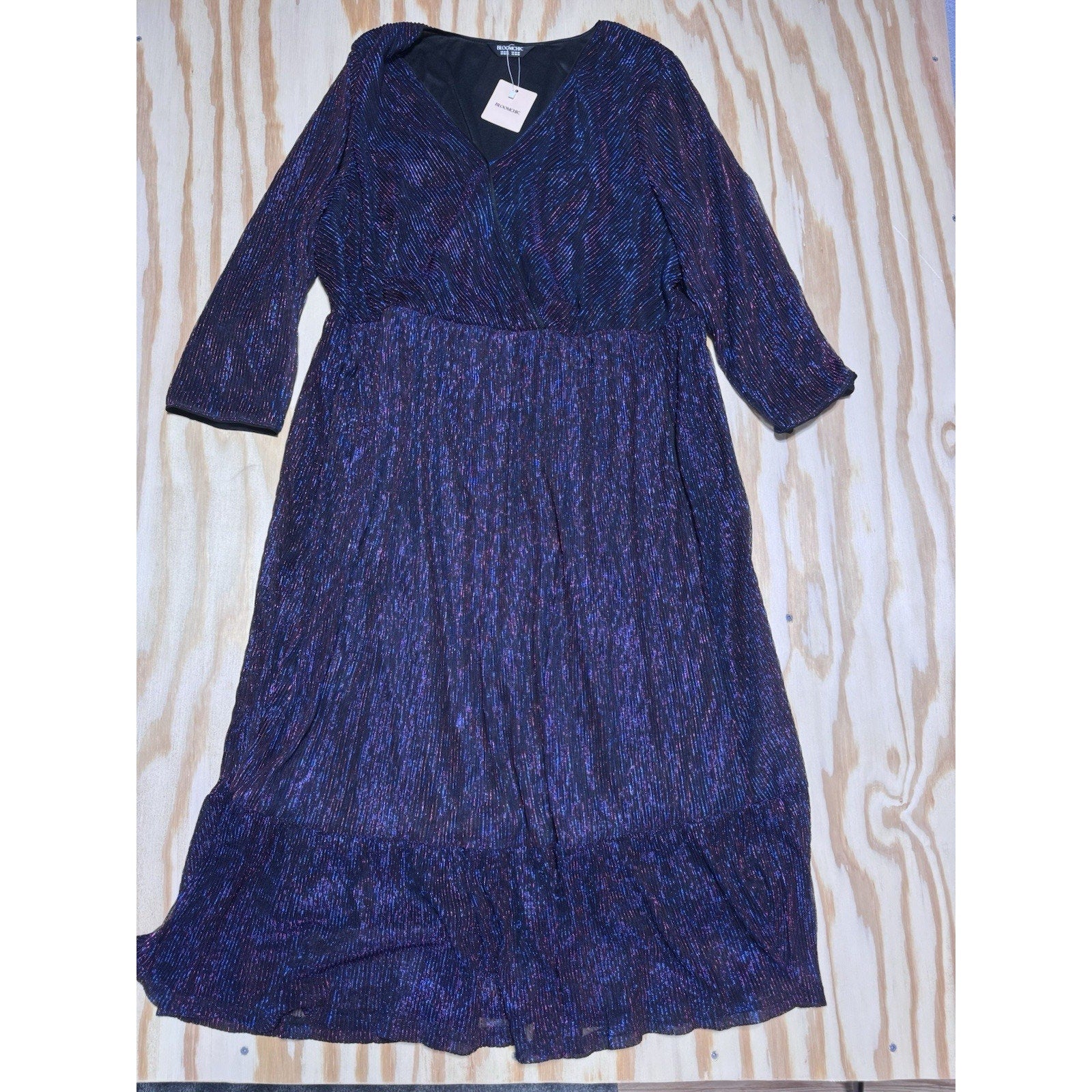 Bloomchic Dress Purple Black Sheer Shimmery Fairy Witchy Women’s Size 22-24 New