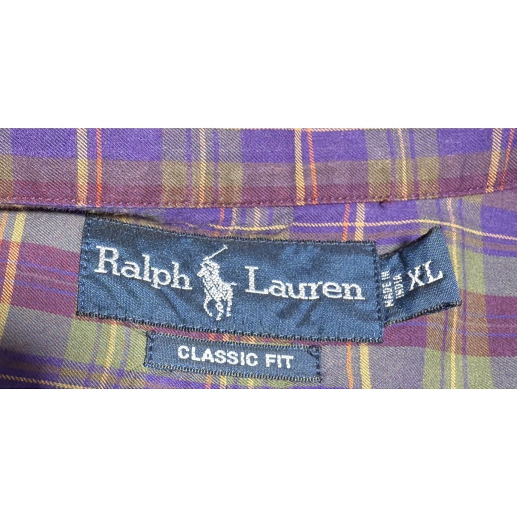 Polo Ralph Lauren Classic Fit Shirt Men XL Purple Casual Preppy Button Down